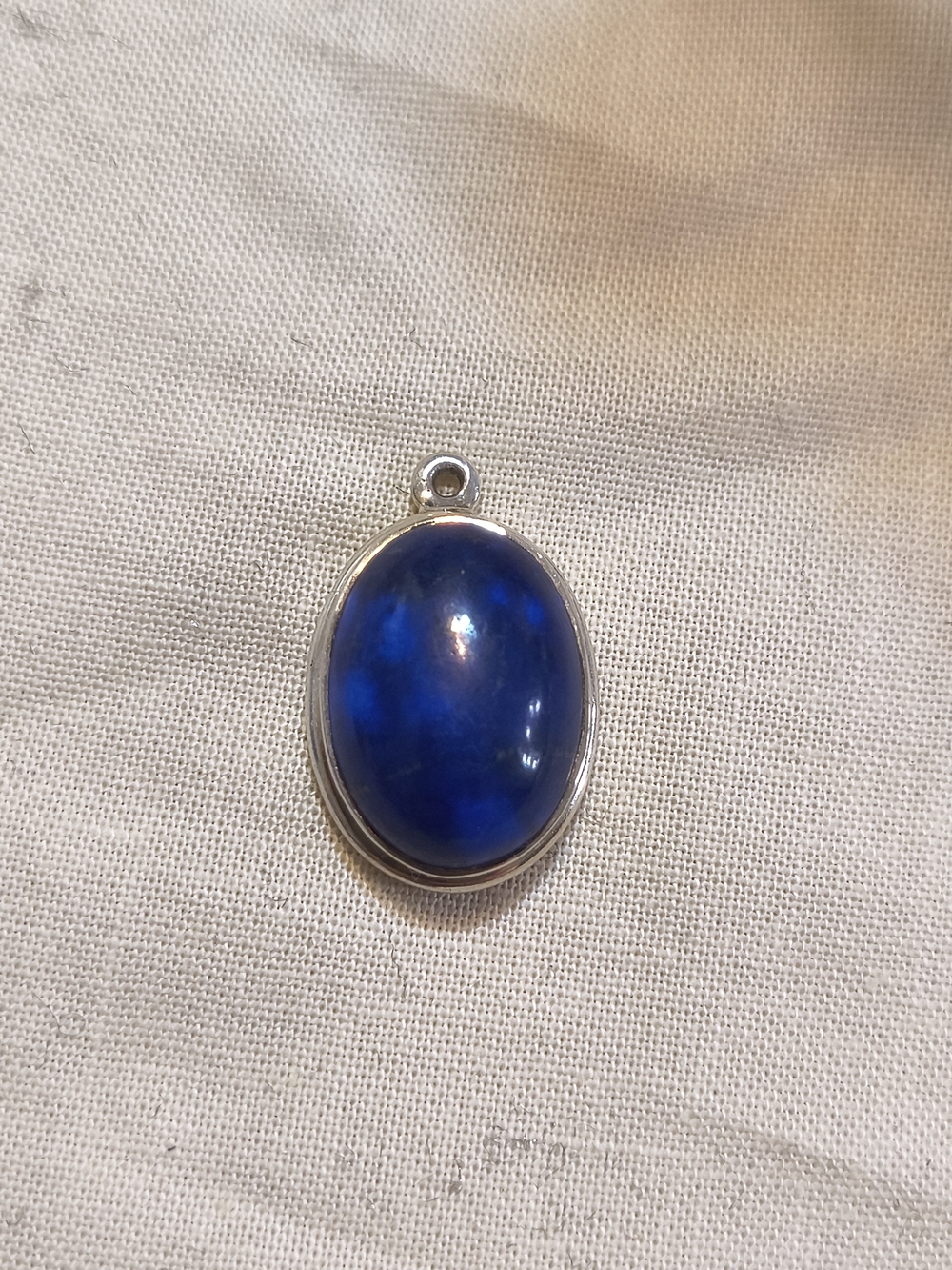 Sajen SJ 925 Sterling Silver Deep Blue Oval Cabochon Pendant89